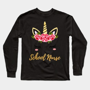 just for school nurae school nurse unicorn Long Sleeve T-Shirt